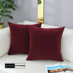 Kit capas de Almofadas: Bordô - 40x40 - Decorativa Para Sala / Sofá / Quarto / Cama - Desconto!