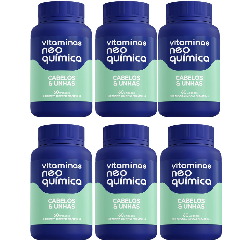 Kit 6 Suplemento De Vitaminas Neo Química Para Cabelos E Unhas Fortes/Nutridos/Brilhosos em Oferta na Shopee