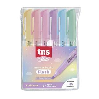 Kit Marca Texto Flash Pastel 607283 6 Cores - Tris
