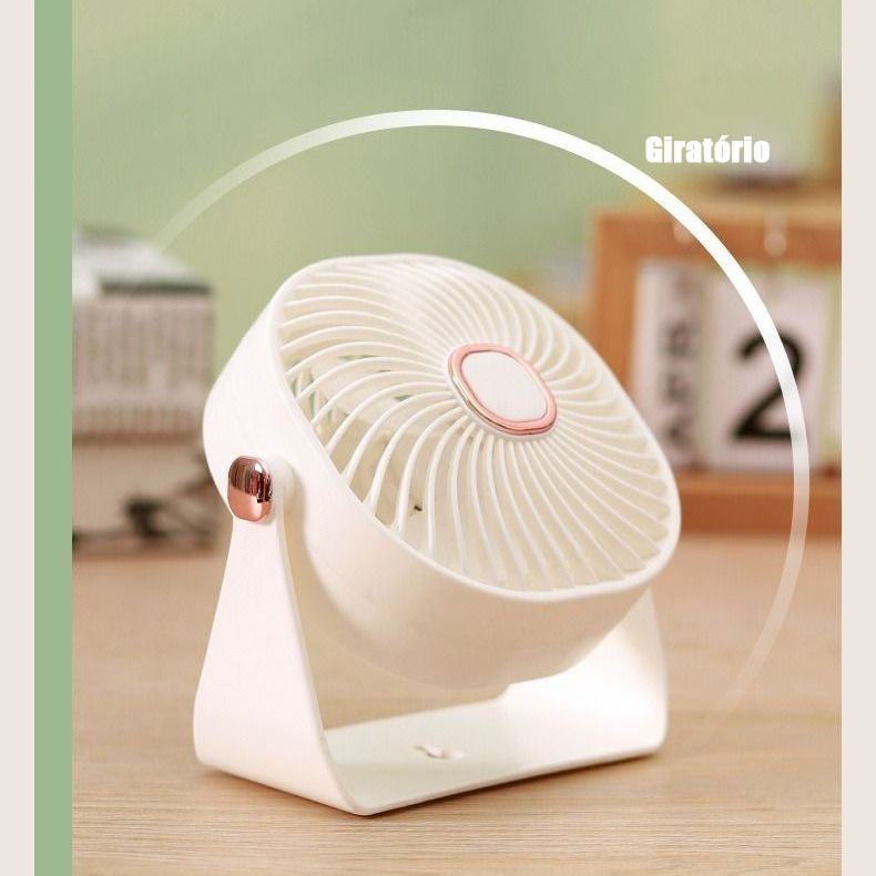 Mini Ventilador de Mesa USB C Presente Amiga Forte Silencioso Portátil Verão Wearabl Correndo
