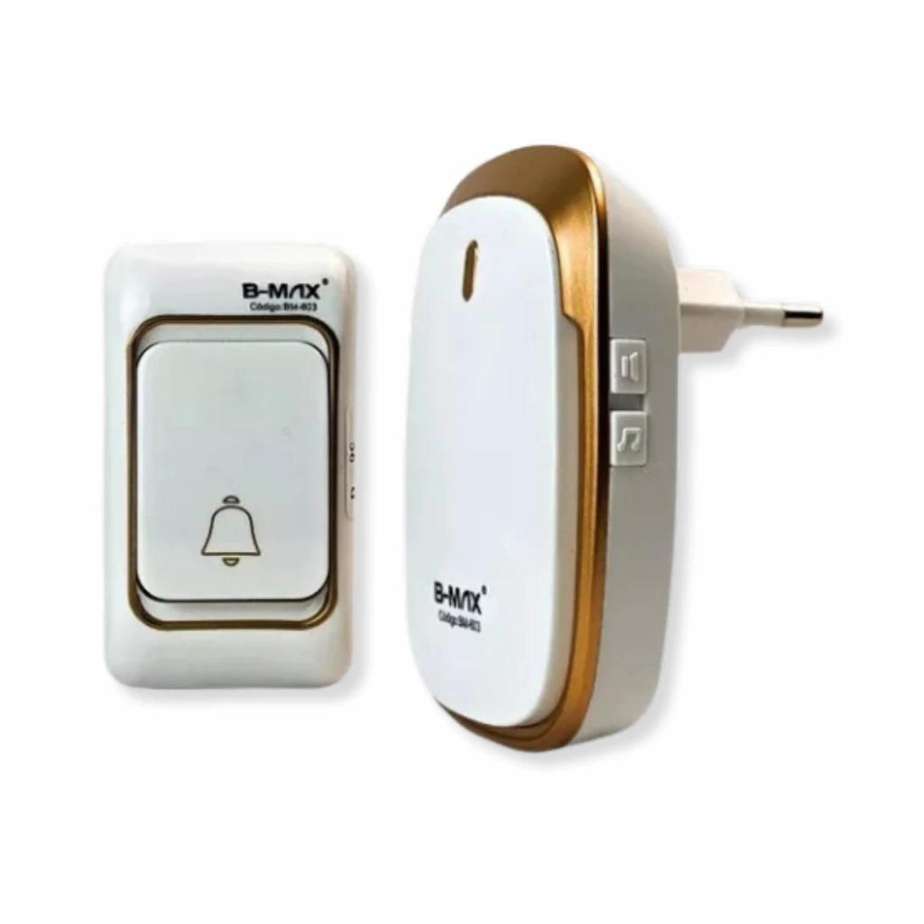Campainha Externa Sem Fio Com Alcance De Ate 100 M Branca com Dourado, Preto e Branca com Azul em Oferta na Shopee