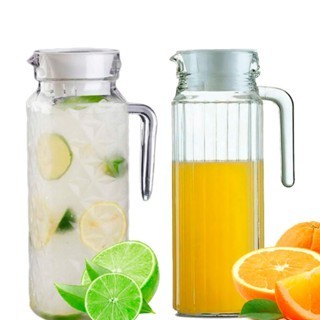 Kit 2 Jarras De Vidro 1 Litro Com Tampa E Alça em Oferta na Shopee