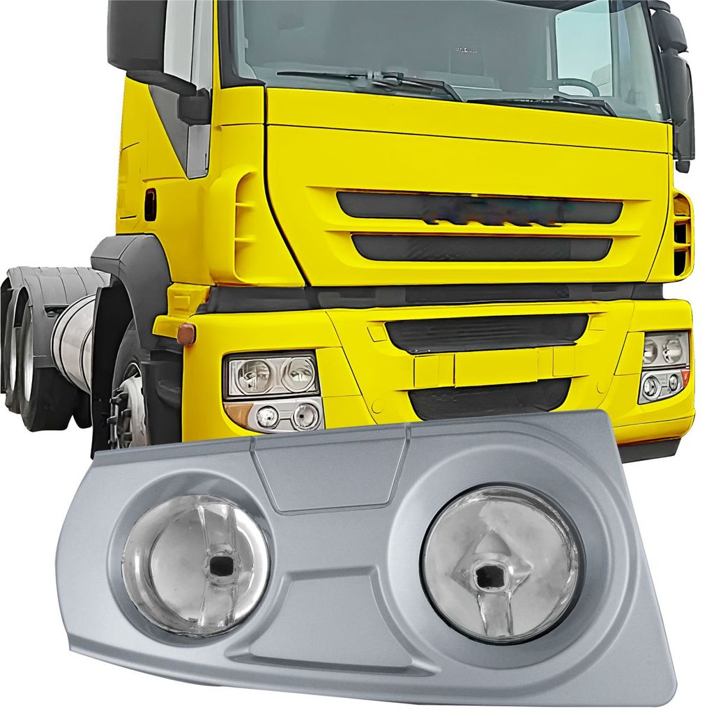 Farolete Auxiliar com Lente Vidro e Grade Caminhão IVECO STRALIS 2008 A 2020-LD Passageiro