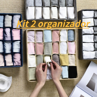 Organizador De Gaveta 33X30X10 24 Ou 12 Ou 6 Divisórias Dobrável Guarda Peças Intimas Sut…