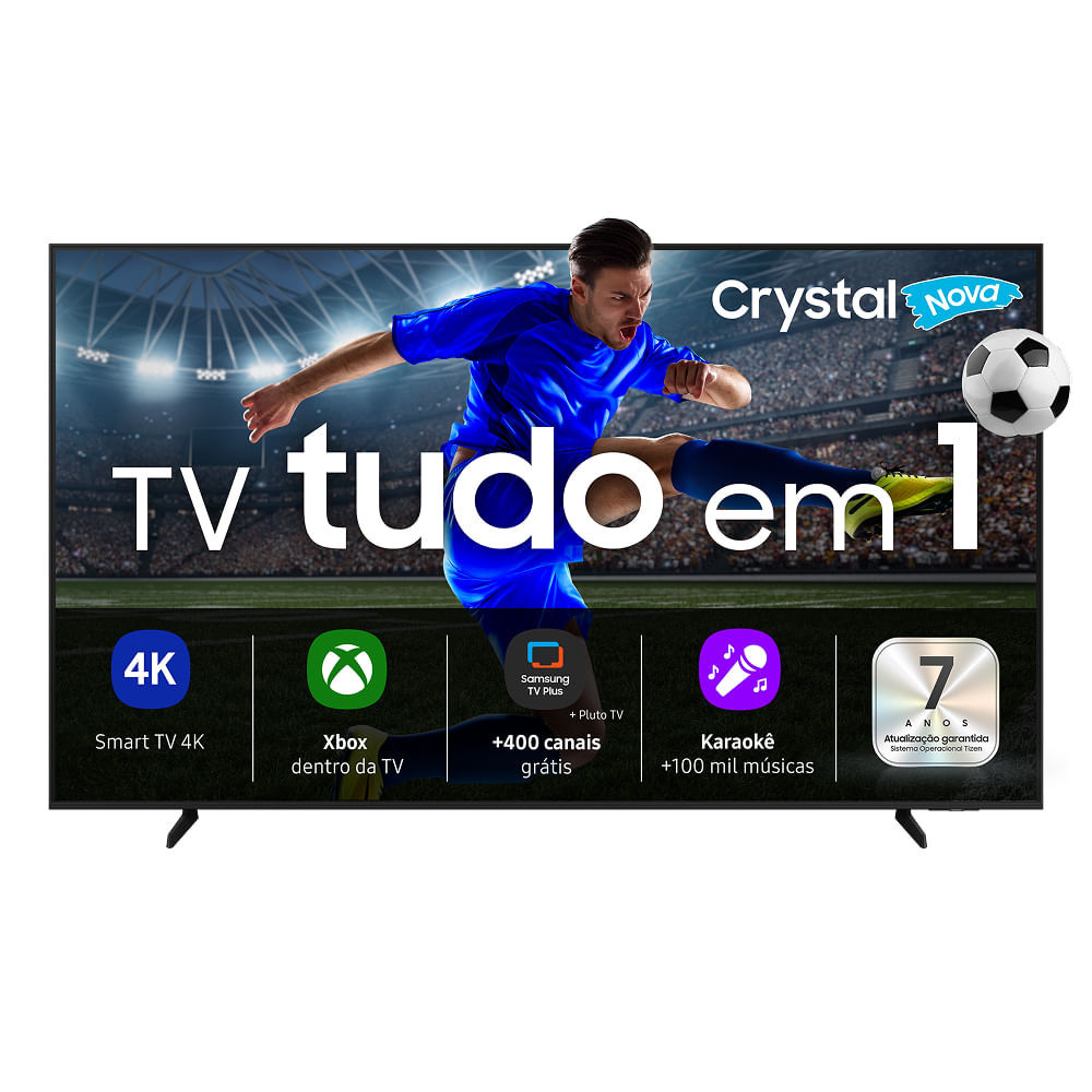 Samsung Smart TV 75" Crystal UHD 4K U8600F 2025, Xbox Cloud Gaming, Canais Gratuitos, Alexa