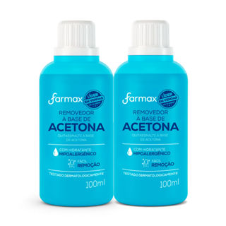 Kit 2 Removedor de Esmalte Farmax à Base de Acetona 100ml em Oferta na Shopee