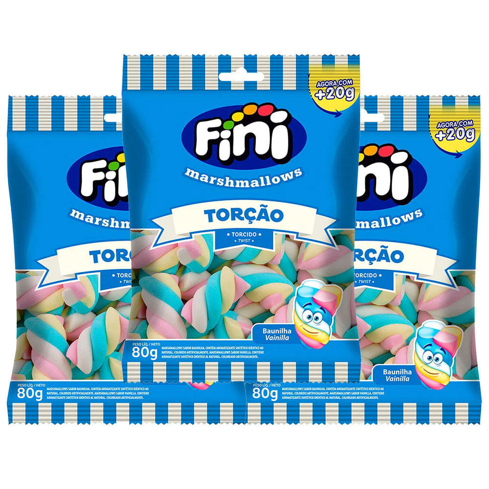 Kit 3 Marshmallows Fini Torção 80g