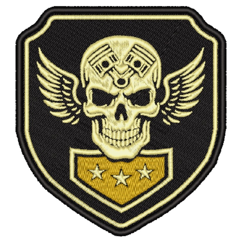 Brevê Caveira Mecânico Asas
