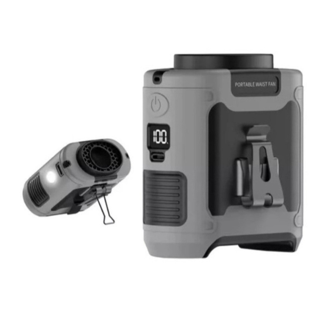 Ventilador De Cintura Portátil 3 Em 1 Power Bank Lanterna. Leo Store BR em Oferta na Shopee