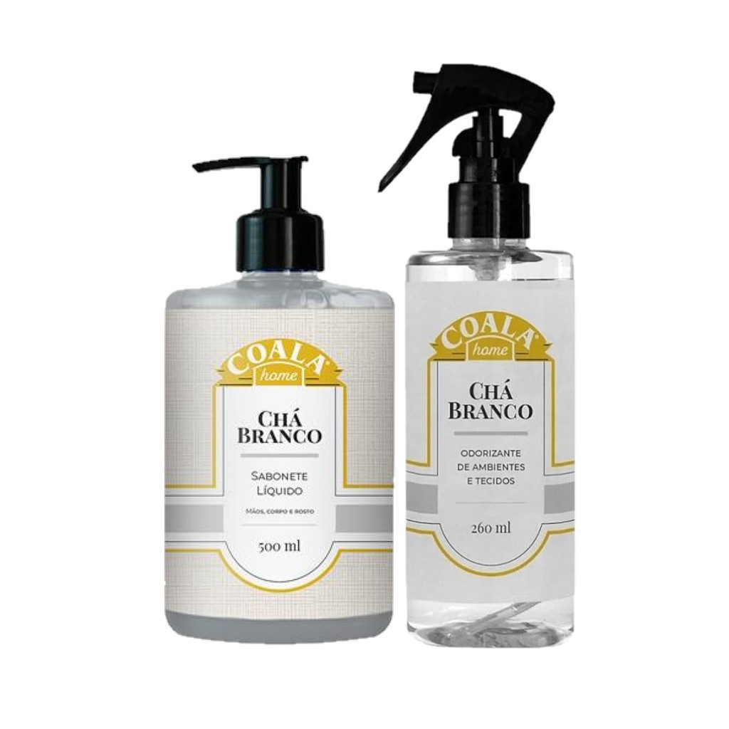 KIT SPRAY ODORIZANTE 260ML + SABONETE COALA CHÁ BRANCO 500ML