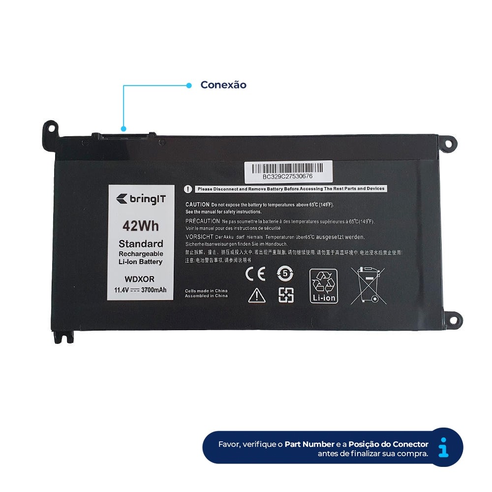 Bateria para Notebook Dell Inspiron P69G WDX0R | 3700 mAh