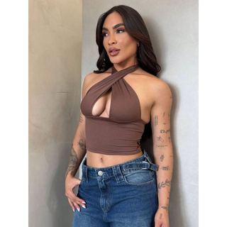 blusinha feminina, blusa forrada, blusa tamanho único, blusa básica, blusa regata, cropped multiformas, cropped