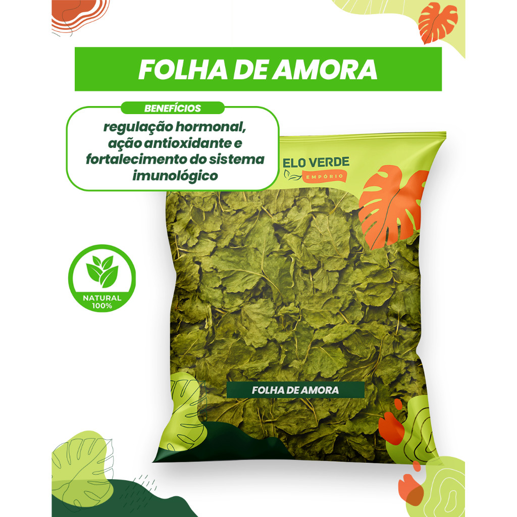 Folha de Amora Miura Chá 100% Natural em Oferta na Shopee