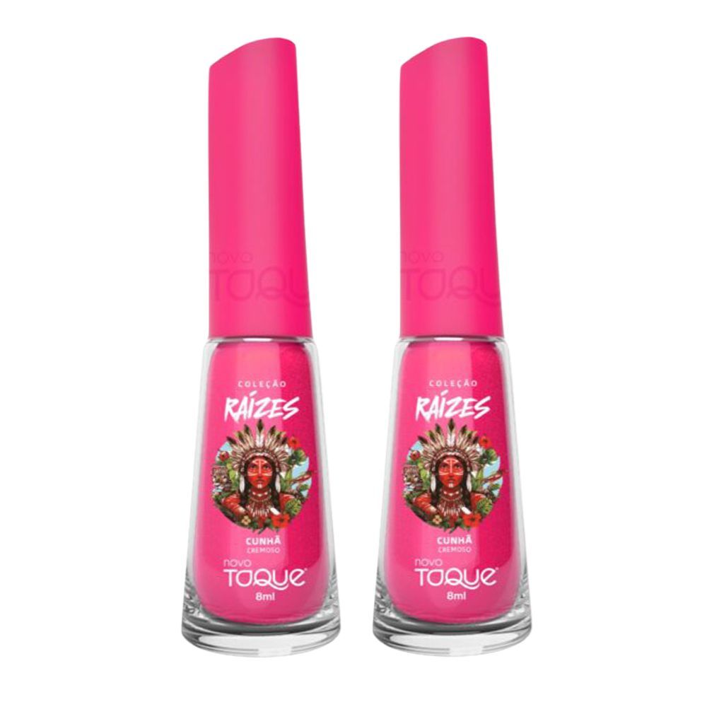 Kit 2 Esmalte Novo Toque Raízes Cremoso Cor Cunhã  8ml