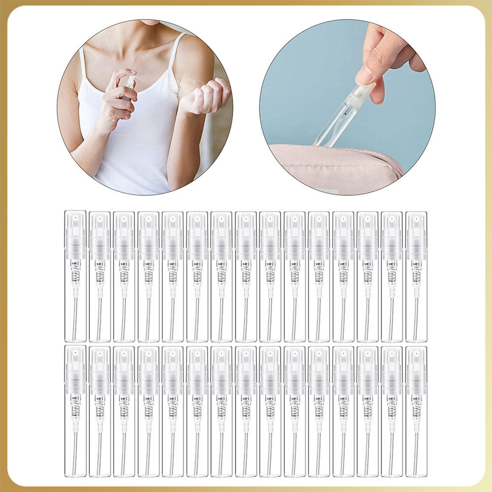 5ml Perfume Spray garrafa Sub-engarrafamento garrafa de vidro 30 peças bocal de plástico transparente