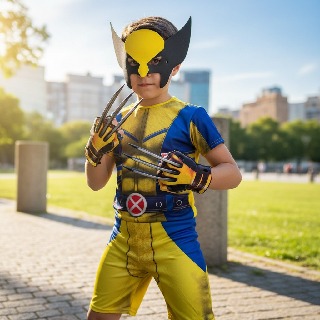 Fantasia Infantil Wolverine Curta C/máscara Eva + Com Garra em Oferta na Shopee