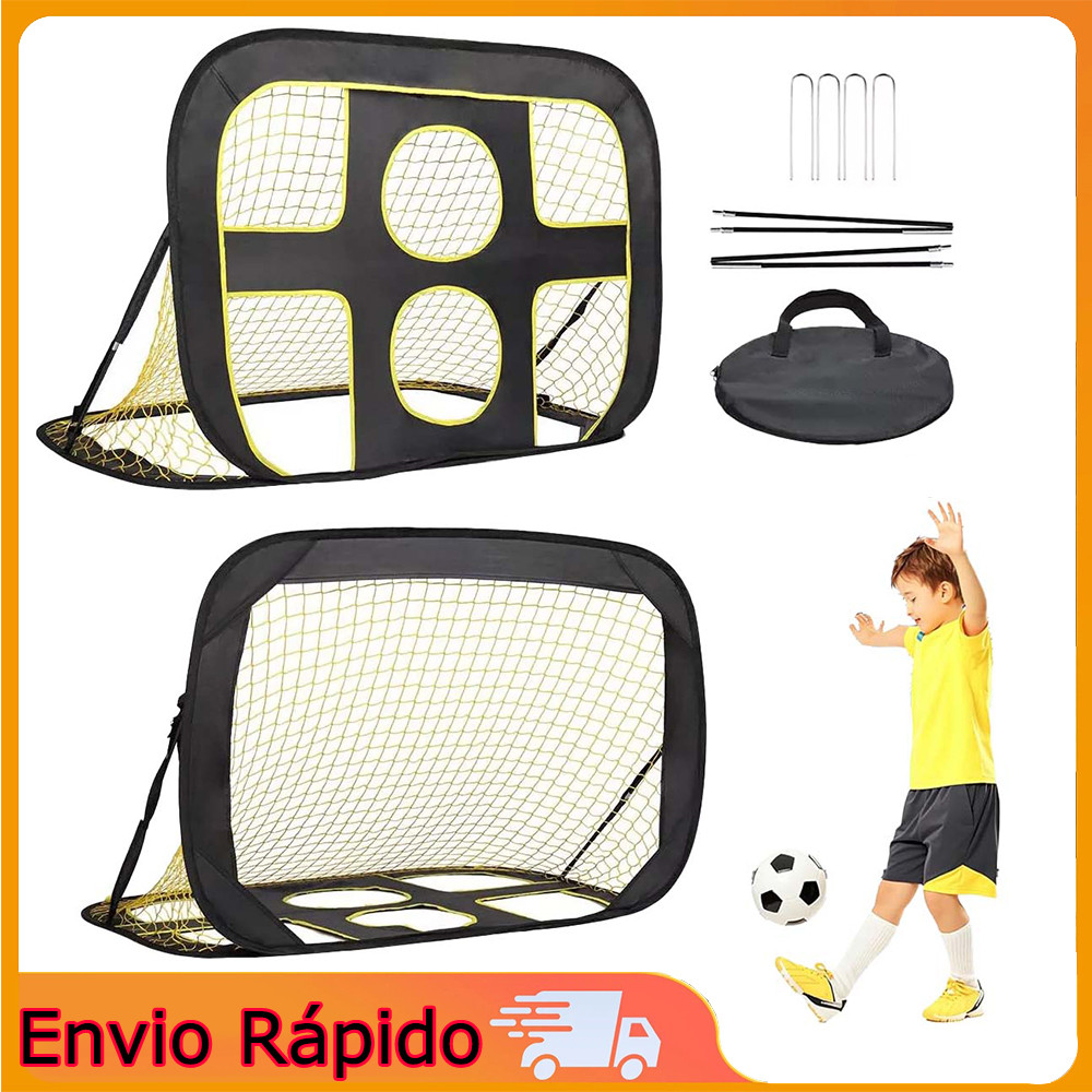 Baliza de futebol 120×80×80 cm Conjunto de futebol Baliza de treino de futebol infantil