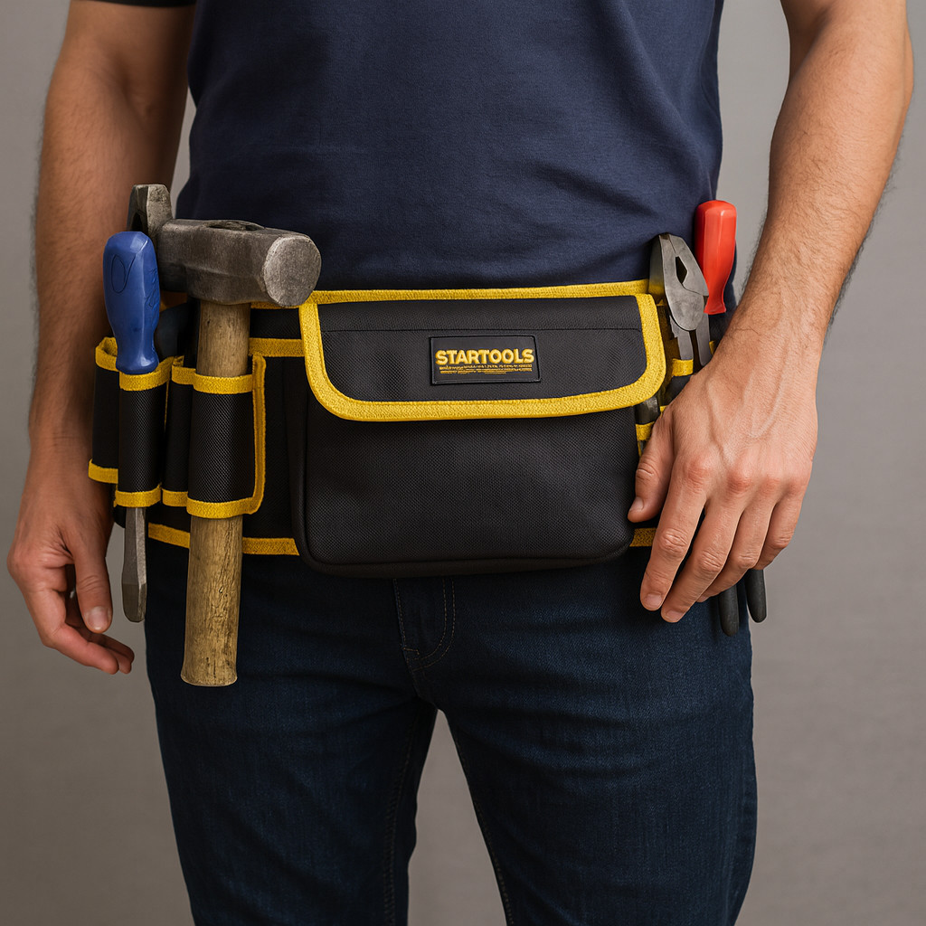 Cinturão Cinta de Ferramentas 7 Bolsos Oxford – Profissional, Ajustável Resistente e Multifuncional