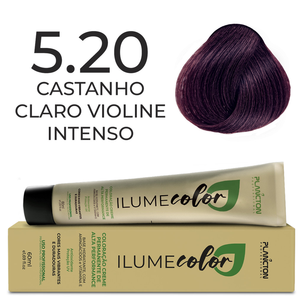 ILUME COLOR PLANCTON - 5.20 CASTANHO CLARO VIOLINE INTENSO em Oferta na Shopee