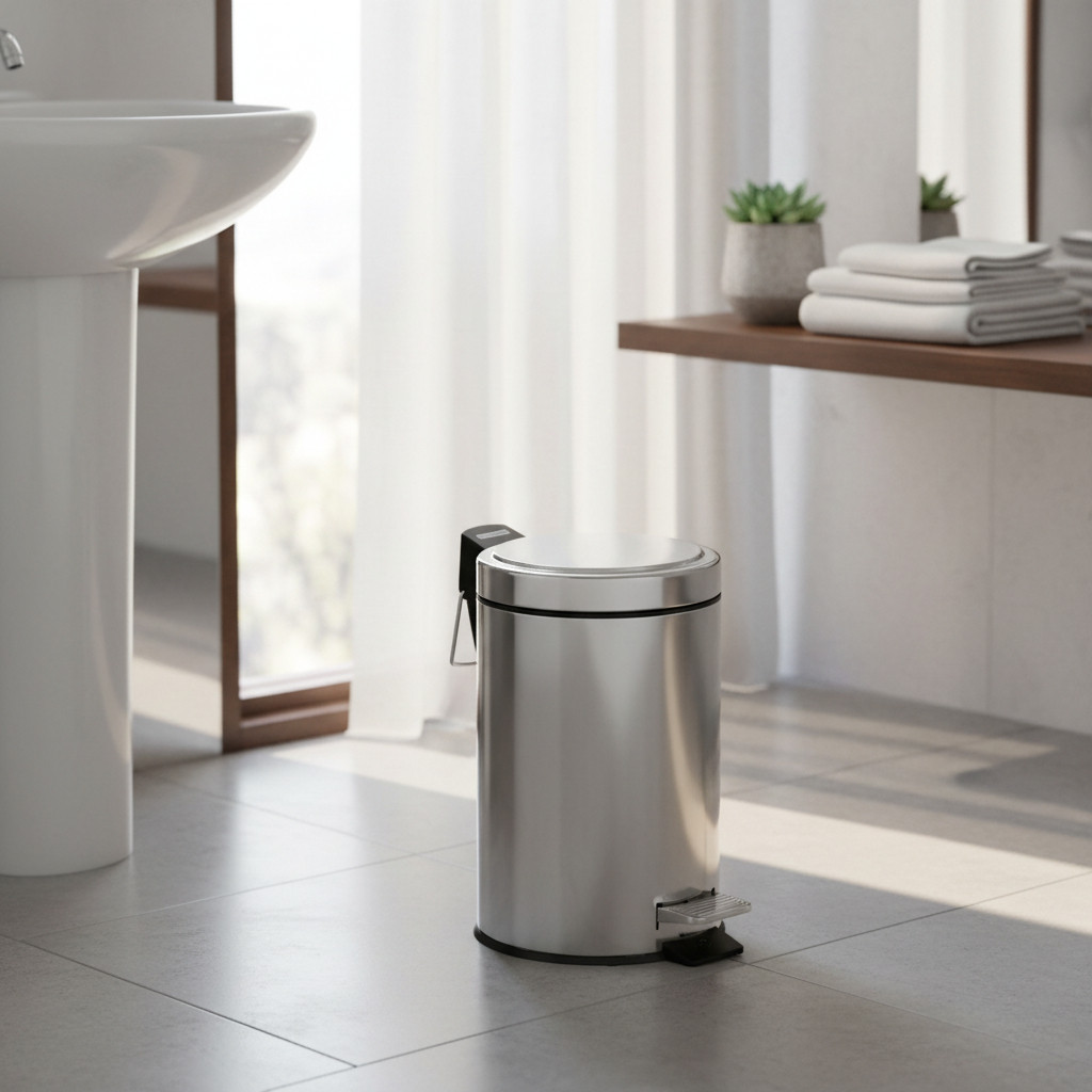 Detalhes do Lixeira Reforçada Inox 12L 5L 3L 20L Litros Tramontina Com Pedal Modelo Brasil Alta Resistencia