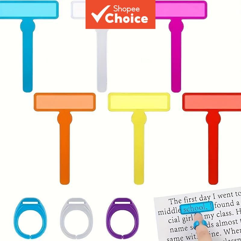 Foco De Dedo Leitura Iluminador Tdah Dislexia Ferramentas 4 Pçs Colorido Rastreamento Tiras Guiada Marcadores 1 Conjunto