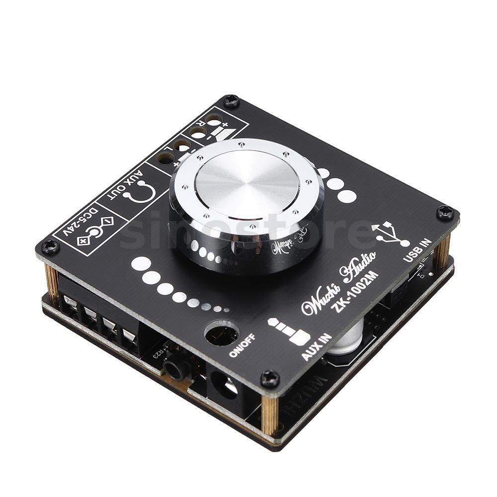 ZK-1002M 100W + 100W Bluetooth 5.0 Placa Amplificadora De Áudio De Potência Amplificador Estéreo Home Theater AUX USB 10