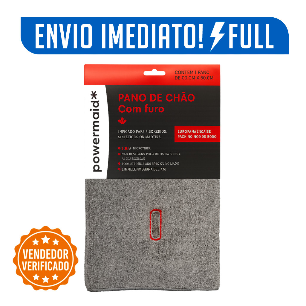 Melhor Qualidade! Kit Pano de Chão Microfibra Furo 60x50cm – Powermaid 1/2/4 Super Absorvente — R$ 36,90 em Shopee