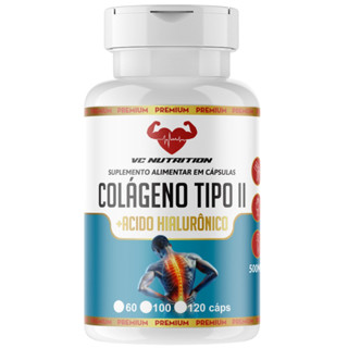 Colágeno Tipo 2 + Ácido Hialurônico 120 Cáps 500 mg, suplemento para articulações e ossos em Oferta na Shopee