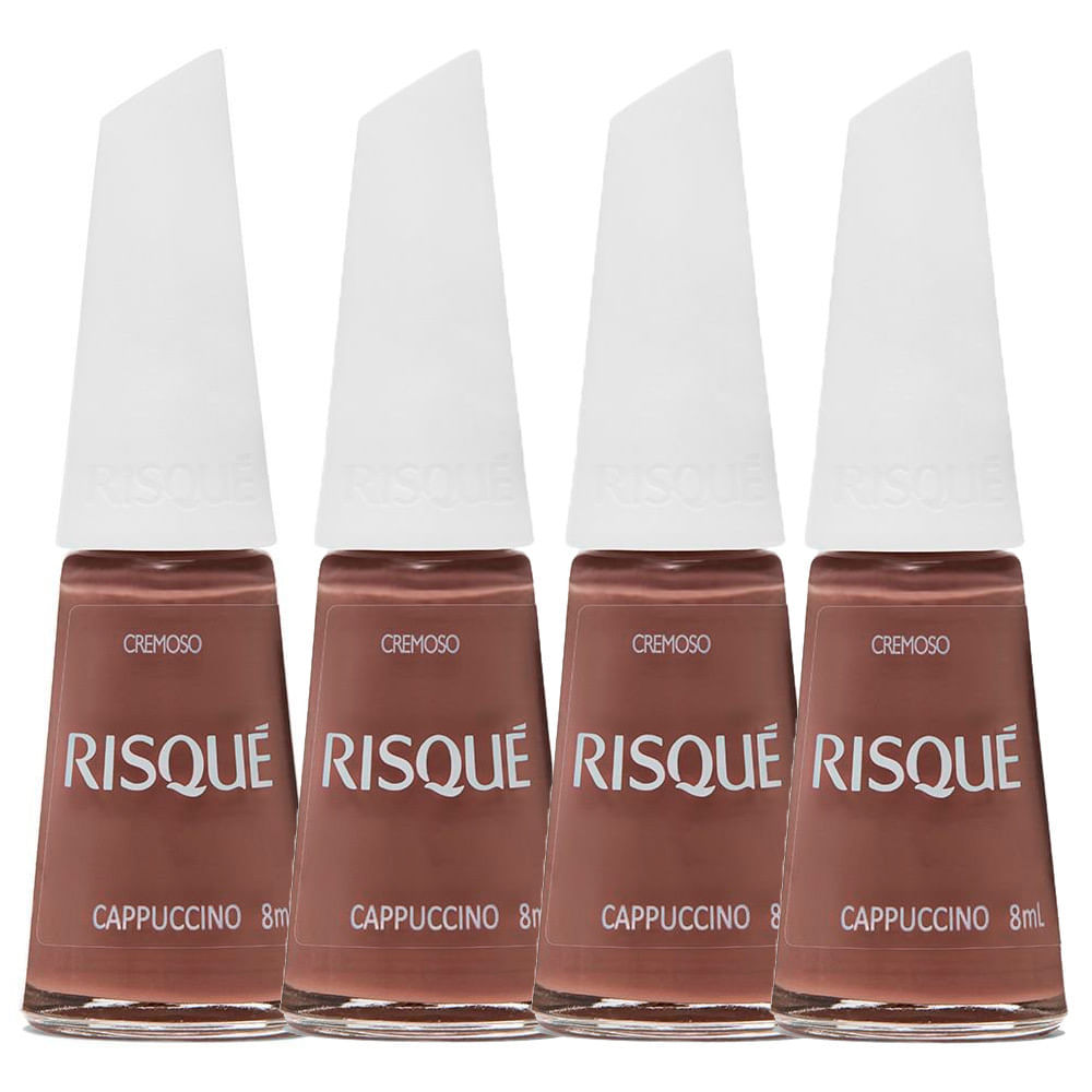Kit 4 Esmalte Risqué Nudes Cremosos Cor Cappuccino 8ml em Oferta na Shopee