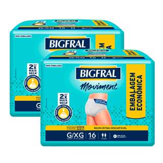Kit 2 Roupa Íntima Bigfral Moviment G/XG 16 Unidades em Oferta na Shopee