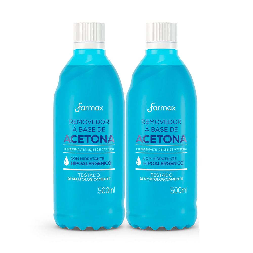 Kit 2 Removedor de Esmalte Farmax à Base de Acetona 500ml em Oferta na Shopee