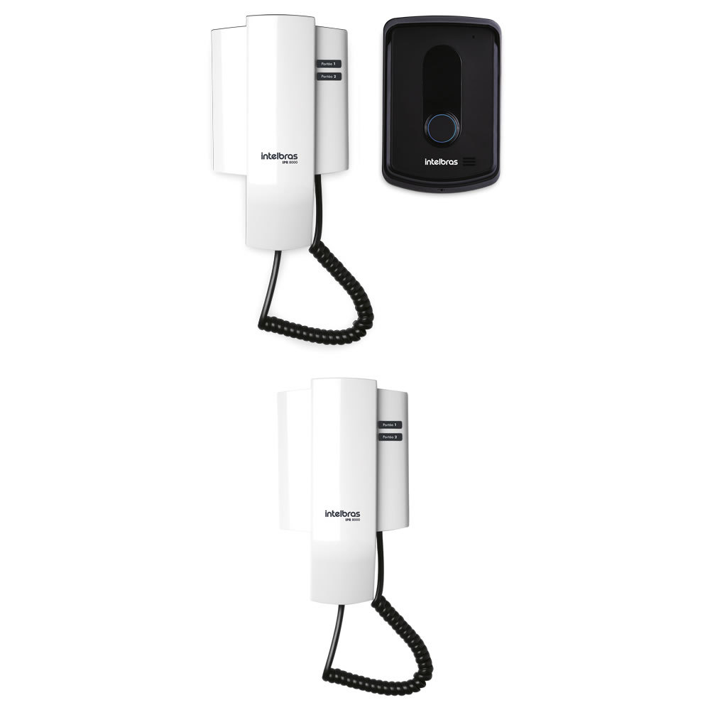 Kit Porteiro Eletrônico com 2 Interfones IPR 8010 + IPR 8000 IN - Intelbras