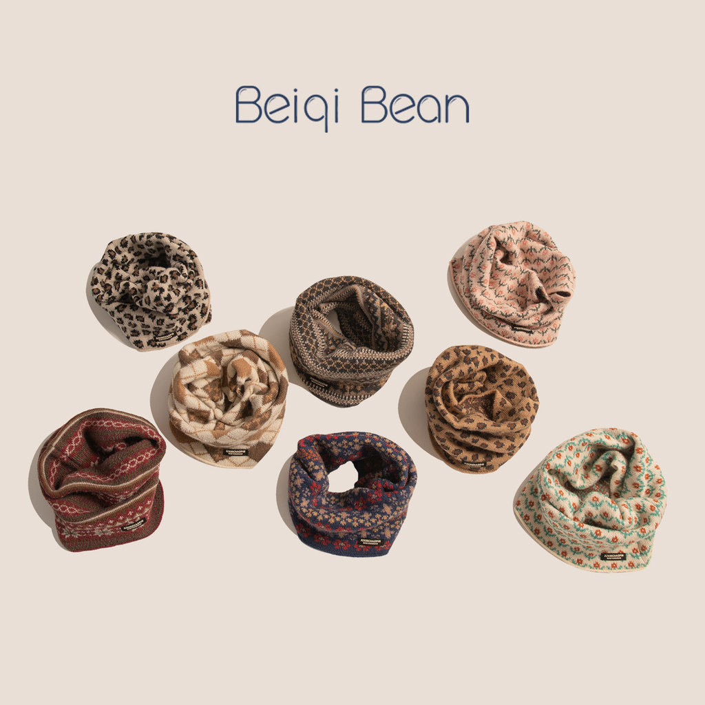 Babador infantil outono inverno moda estilo étnico gola de malha masculino feminino bebê moda ao ar livre cachecol de lã