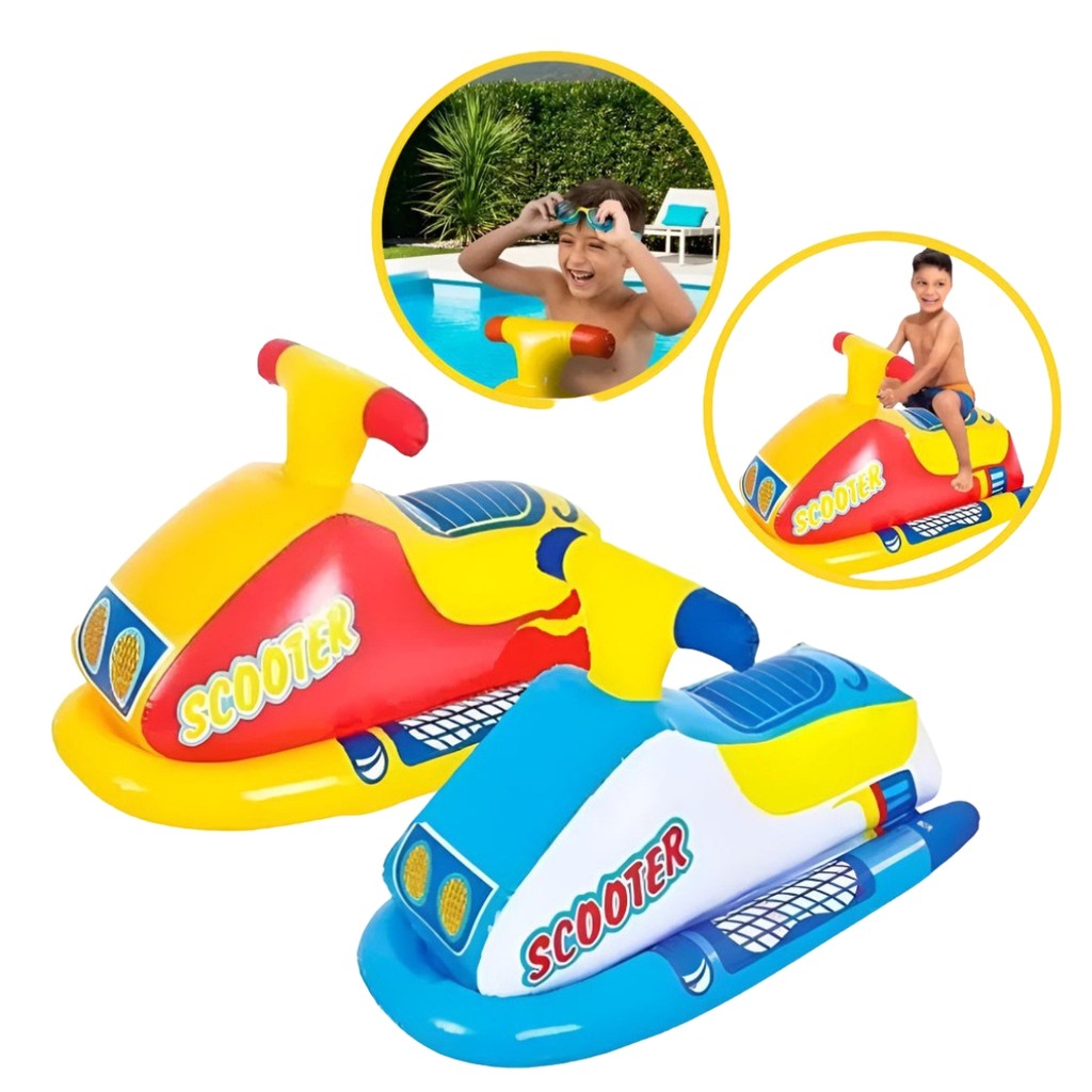 Boia Jet Ski Inflável Scooter Inflável Bote Para Piscina Praia 91x51cm Funs