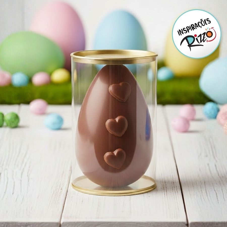 Lata Clean Transparente para Ovo da Páscoa - 10x18cm - Cromus em Oferta na Shopee