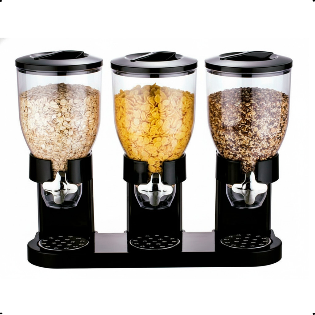 Dispenser Triplo de Cereais grãos Açaiteria Sorveteria Raçao ou matimentos 2l plástico resistente. em Oferta na Shopee