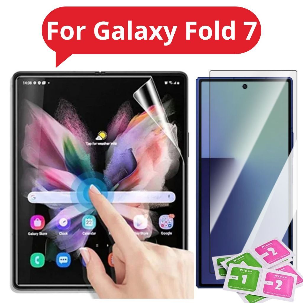 Película Para Z Fold 7 Tela Interna e Externa Case Protetora 3D Vidro Hidrogel Case Capa Protetor
