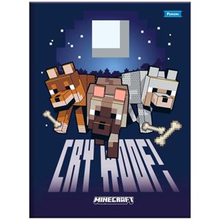 Caderno Brochurão Grande 20x27,5cm 48 Folhas Minecraft Lobos Foroni em Oferta na Shopee