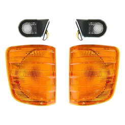 Kit Lanterna De Seta Pisca Para Caminhão Mercedes 1620 1618 1634 1622 + Delimitadora De Teto Ambar