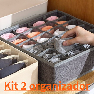 Organizador De Gaveta 33X30X10 24/8/7/6 Divisórias Dobrável Guarda Peças Intimas Sutiã Me…