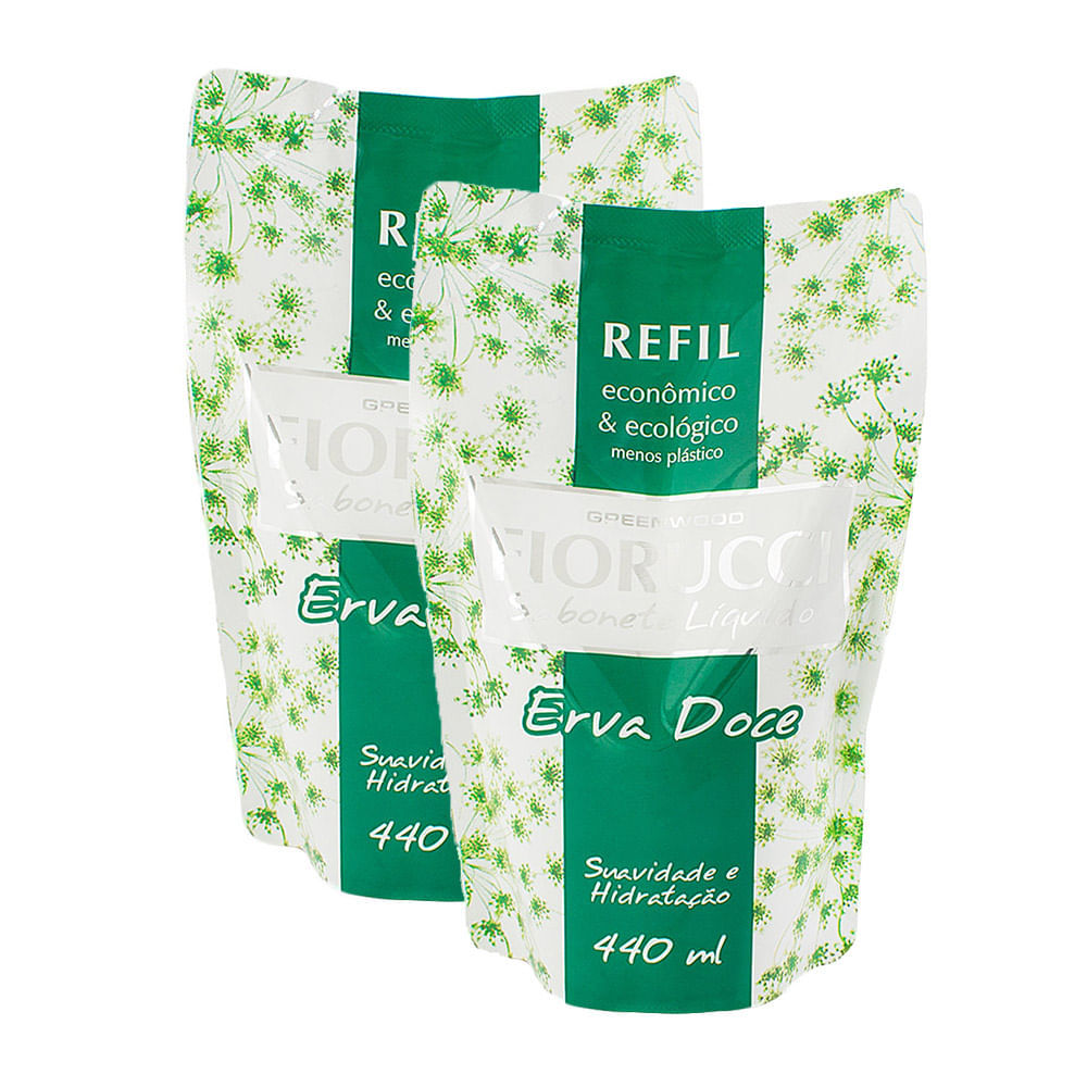 Kit 2 Sabonete Líquido Fiorucci Erva Doce Refil 440ml