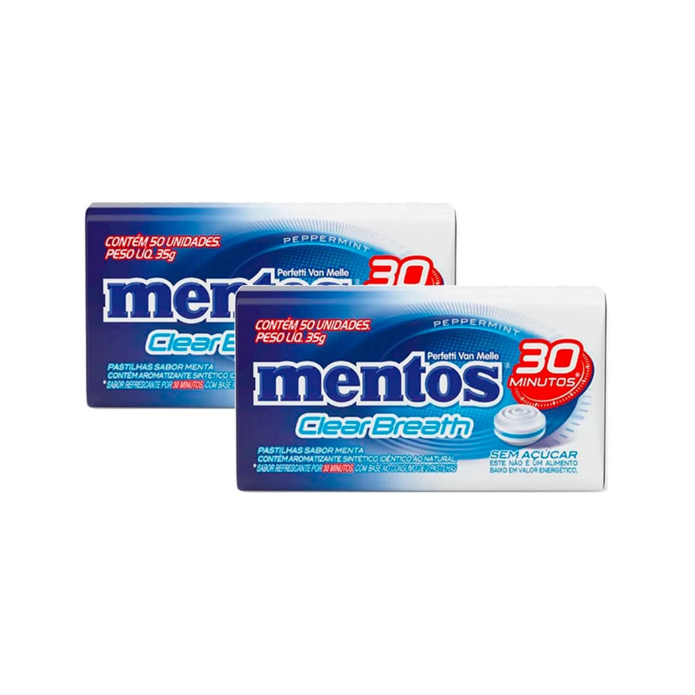 Kit 2 Pastilhas Mentos Peppermint 35g em Oferta na Shopee