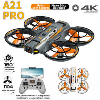 Mini Drone A21 PRO 4K Câmera Dupla 180⁰ Sensor Evita Obstáculos Sensor Fluxo Óptico Estável Led Manobra 360⁰ -2 Baterias