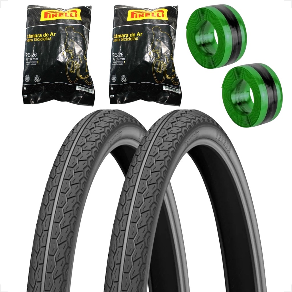 PAR Pneu bicicleta bike Levorin Vereda aro 26 x 1.1 / 2x2 monark caloi + PAR camara Brinde PAR fita