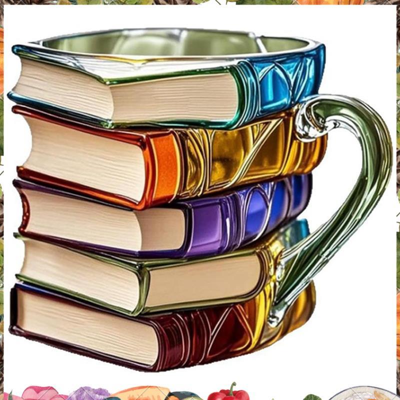 Caneca De Café Com Design De Livro Pintado Em 3D , Copos Engraçados , Canecas Estilo Biblioteca , Decoração De Amantes D em Oferta na Shopee