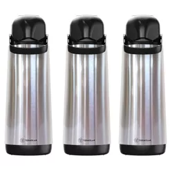 kit 3 Garrafa Térmica Café Leite Chá 1,8 Litros com Ampola de Vidro e Aço Inox Termolar