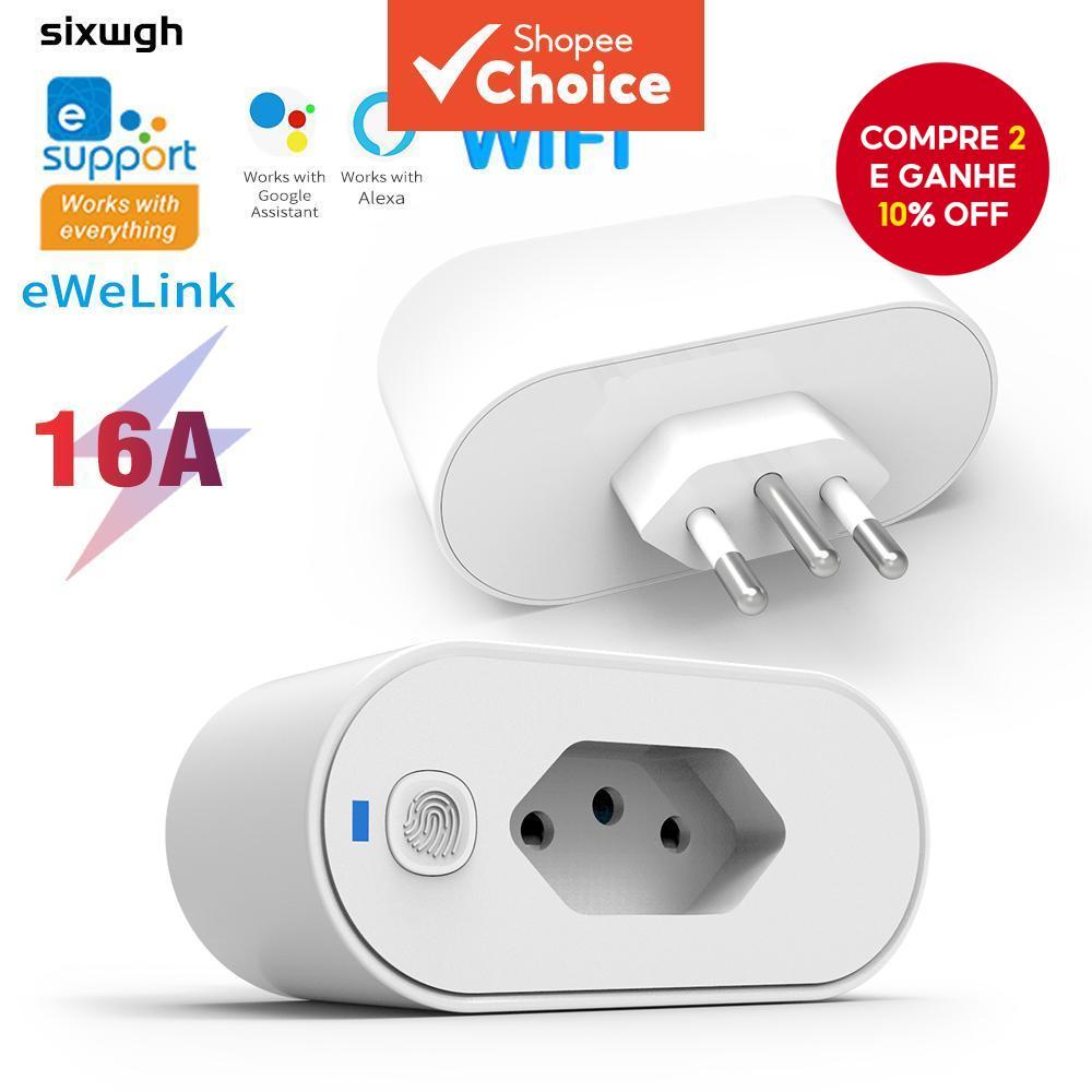 Adaptador De Tomada Inteligente eWeLink Wifi Com Suporte Para Controle De Aplicativo Voz Alexa Google Home em Oferta na Shopee
