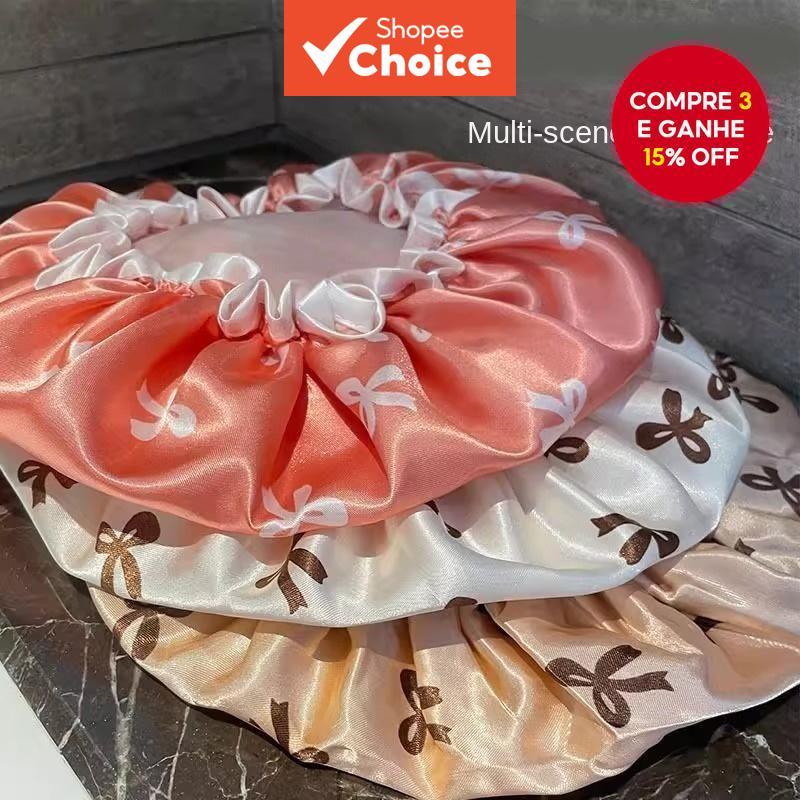 Touca de Chuveiro Dupla Cabeça à Prova d'Água para Cuidados com o Cabelo Grosso em Oferta na Shopee