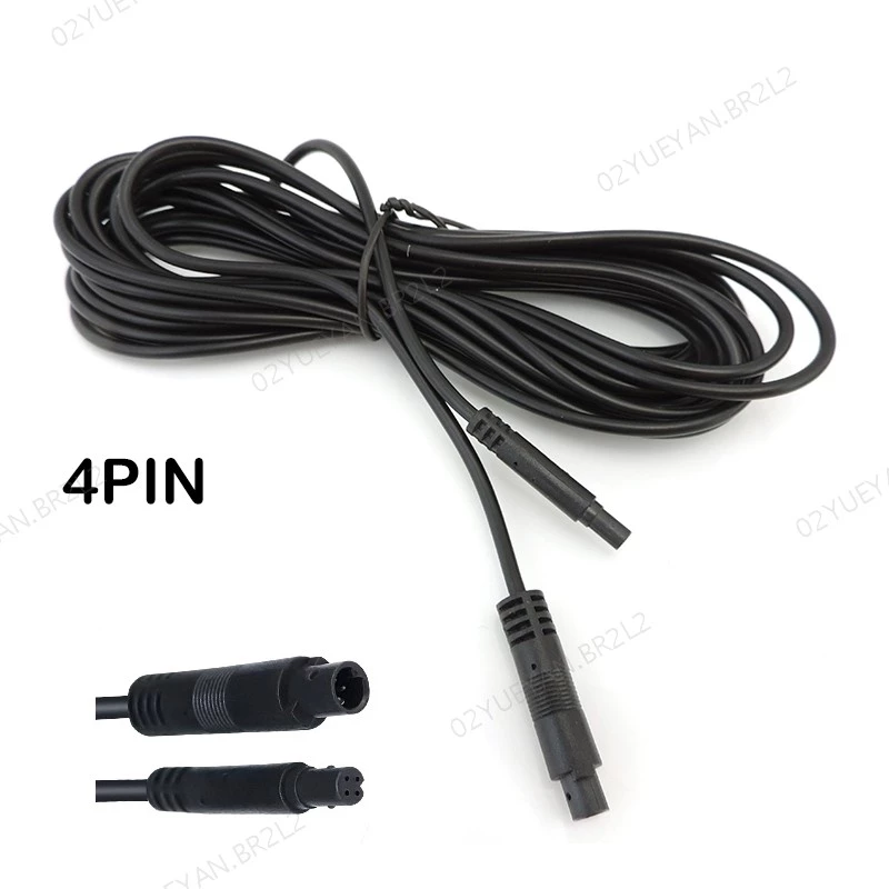 1/2/3/5/6m Macho Para Fêmea Cabo Carro DVR Câmera De Visão Traseira Conector Extensão 4pin 4 Núcleo HD Monitor Veículo F