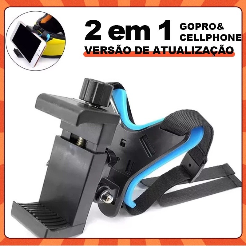 Suporte Universal Capacete Motocicleta Antichoque Para Celular Câmera Ação GoPro Sjcam Insta360 Queixo